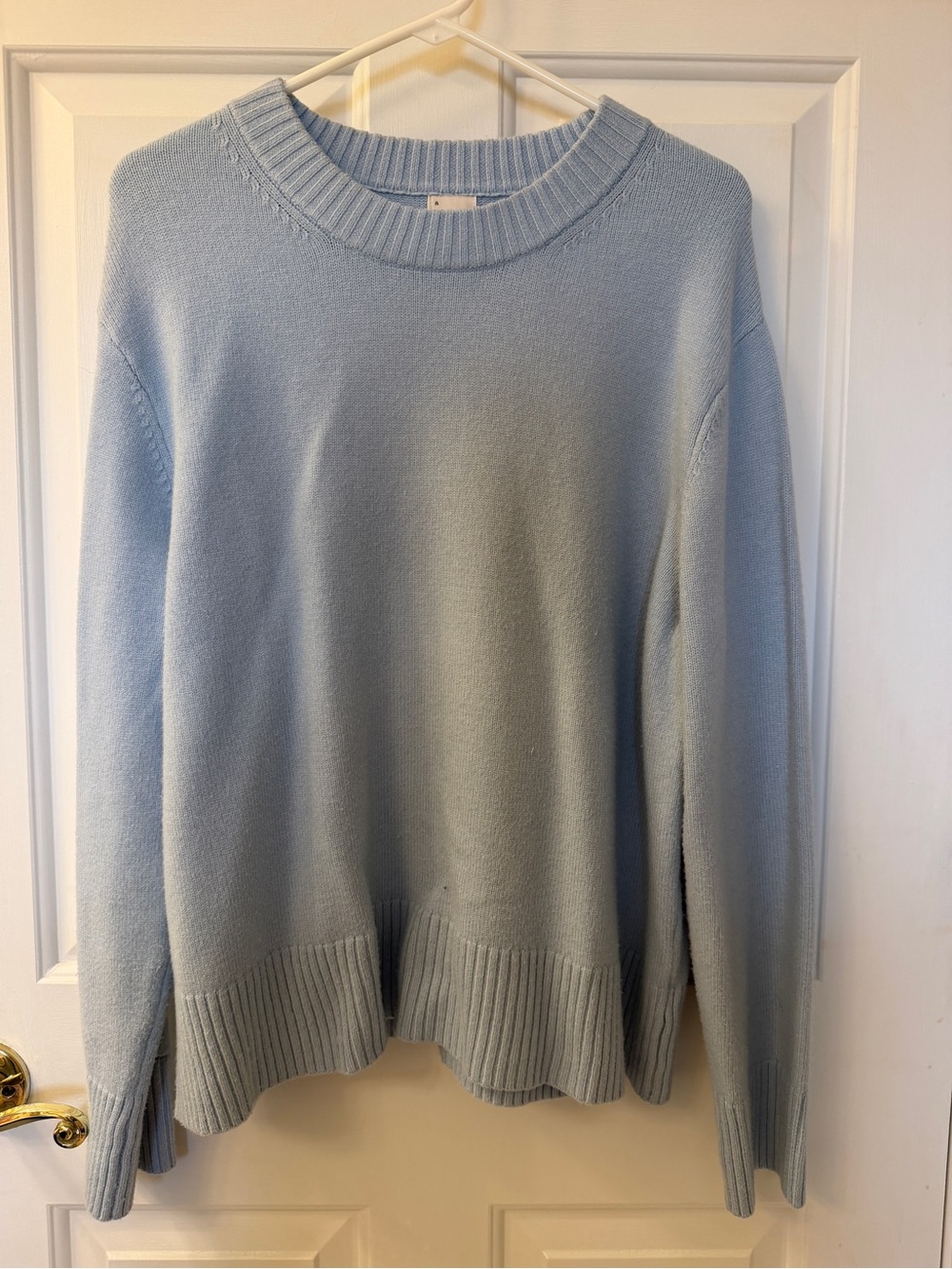 🩷 a new day Light Blue Ribbed Knit Crewneck Sweater Size L. Great for Teachers